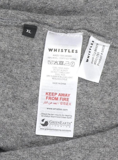 Whistles Women Grey Wool A-Line Knee Length Skirt XL