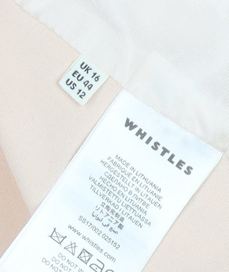 Whistles Women Beige Regular Fit Single-Breasted Suit Jacket UK 16