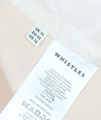 Whistles Women Beige Regular Fit Single-Breasted Suit Jacket UK 16