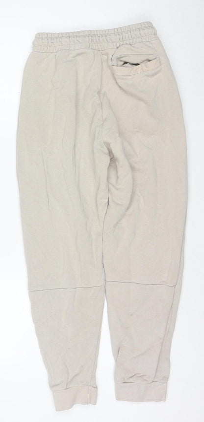 Zara Men Beige Jogger Trousers S Regular Fit Knit Elastic Waist
