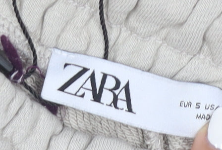 Zara Men Beige Jogger Trousers S Regular Fit Knit Elastic Waist
