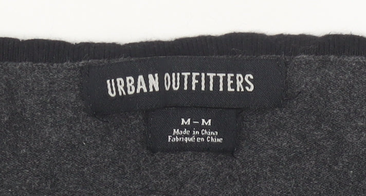 Urban Outfitters Women’s Grey Wool Knit V-Neck Puff Sleeve Cardigan M