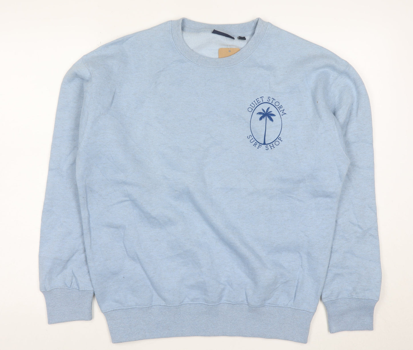 Quiet Storm Men's Blue Crew Neck Pullover Sweatshirt Size S