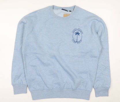 Quiet Storm Men's Blue Crew Neck Pullover Sweatshirt Size S