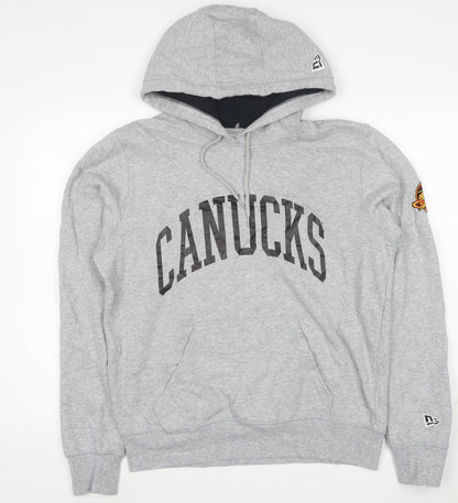 New Era Men’s Grey Canucks Pullover Hoodie Size M Sports Logo