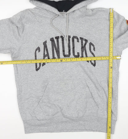 New Era Men’s Grey Canucks Pullover Hoodie Size M Sports Logo