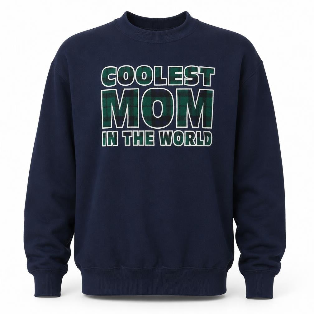 Front view of Fruit of the Loom Blue Funny Graphic unisex l pullover sweatshirt