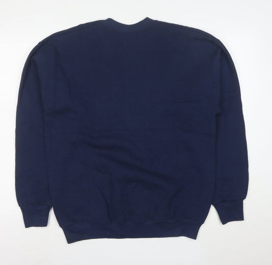 Fruit of the Loom Blue Funny Graphic Unisex L Pullover Sweatshirt