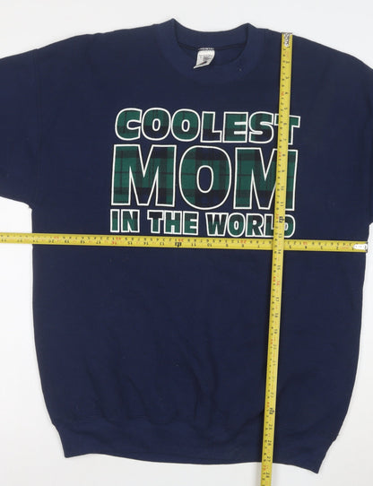 Fruit of the Loom Blue Funny Graphic Unisex L Pullover Sweatshirt