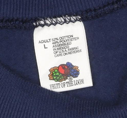 Fruit of the Loom Blue Funny Graphic Unisex L Pullover Sweatshirt