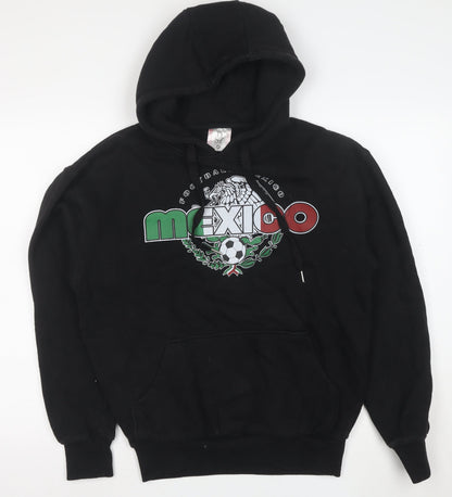 DSY Mens Black Mexico Football Graphic Pullover Hoodie M