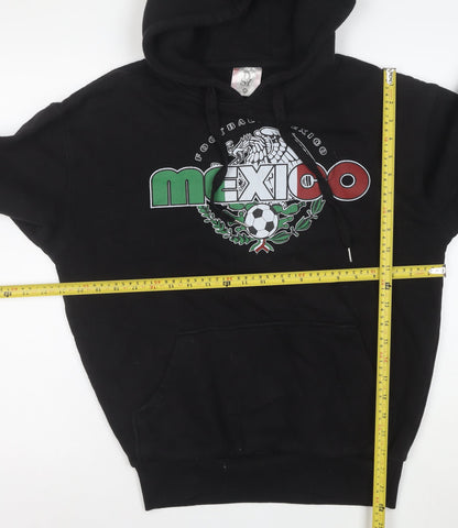 DSY Mens Black Mexico Football Graphic Pullover Hoodie M