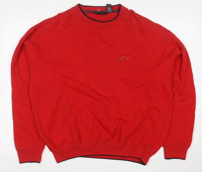 Greg Norman Men's Red Cotton Crew Neck Pullover Sweatshirt L