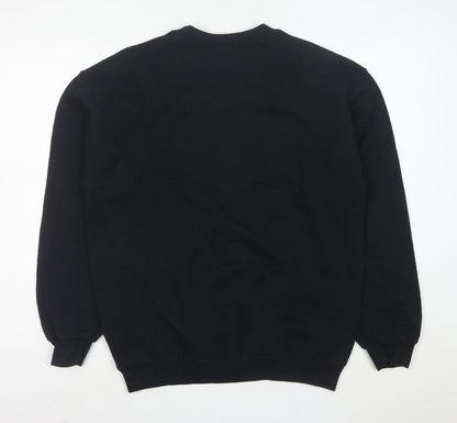 Gildan Men's Black M Pullover Sweatshirt Crew Neck College Graphic