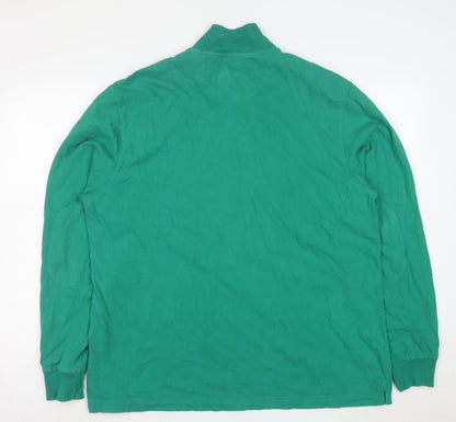 Chaps Men's Green XL Henley Sweatshirt Long Sleeve Cotton