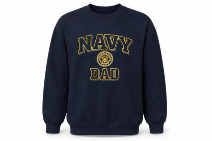 Soffe Men’s Navy Blue XL Crew Neck Pullover Sweatshirt Navy Dad Graphic