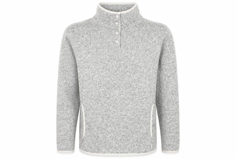 Eddie Bauer Mens Grey Fleece Henley Sweatshirt Size L