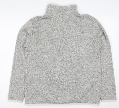 Eddie Bauer Mens Grey Fleece Henley Sweatshirt Size L
