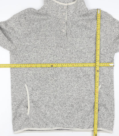 Eddie Bauer Mens Grey Fleece Henley Sweatshirt Size L