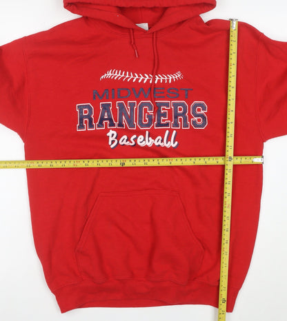 Gildan Men's Red Pullover Hoodie Midwest Rangers Baseball M