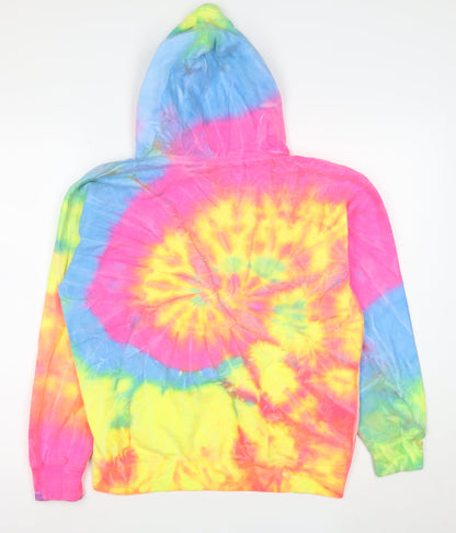 Destinations USA Womens Multicoloured Tie-Dye Pullover Hoodie Size S
