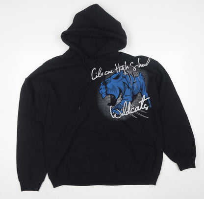 Gildan Men's Black XL Pullover Hoodie Graphic Wildcats Fleece