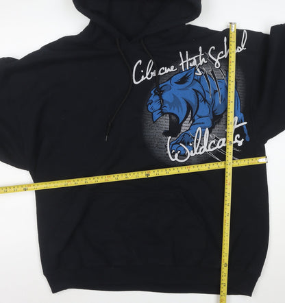 Gildan Men's Black XL Pullover Hoodie Graphic Wildcats Fleece