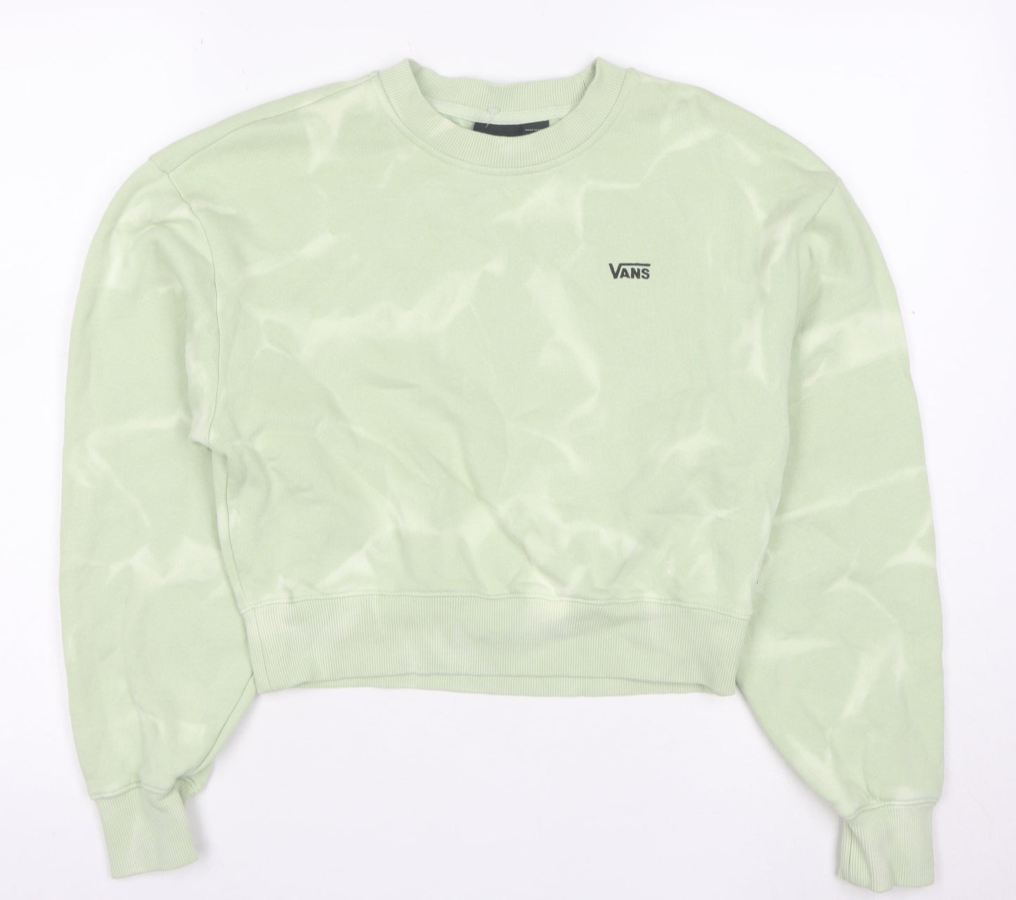 Vans Women Mint Green Tie Dye Crew Neck Pullover Sweatshirt XS