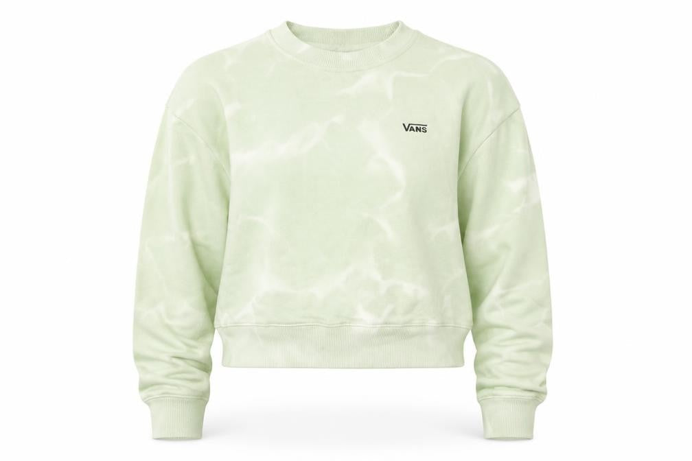Vans Women Mint Green Tie Dye Crew Neck Pullover Sweatshirt XS