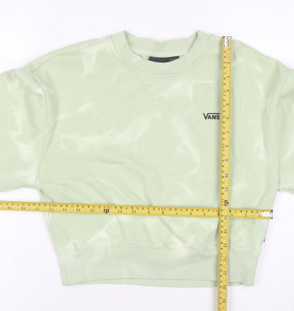 Vans Women Mint Green Tie Dye Crew Neck Pullover Sweatshirt XS