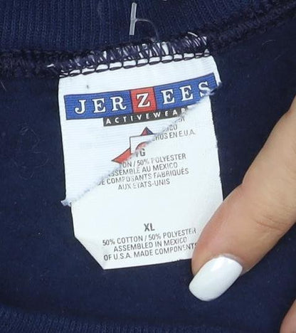 Jerzees Men's Blue XL Crew Neck Pullover Sweatshirt