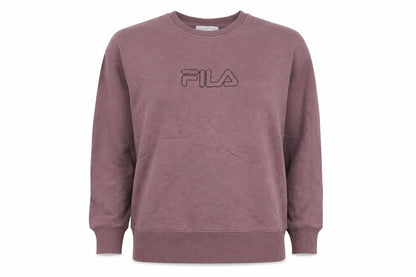 Fila Womens Mauve Sweatshirt UK L Cotton Blend Pullover Crew Neck