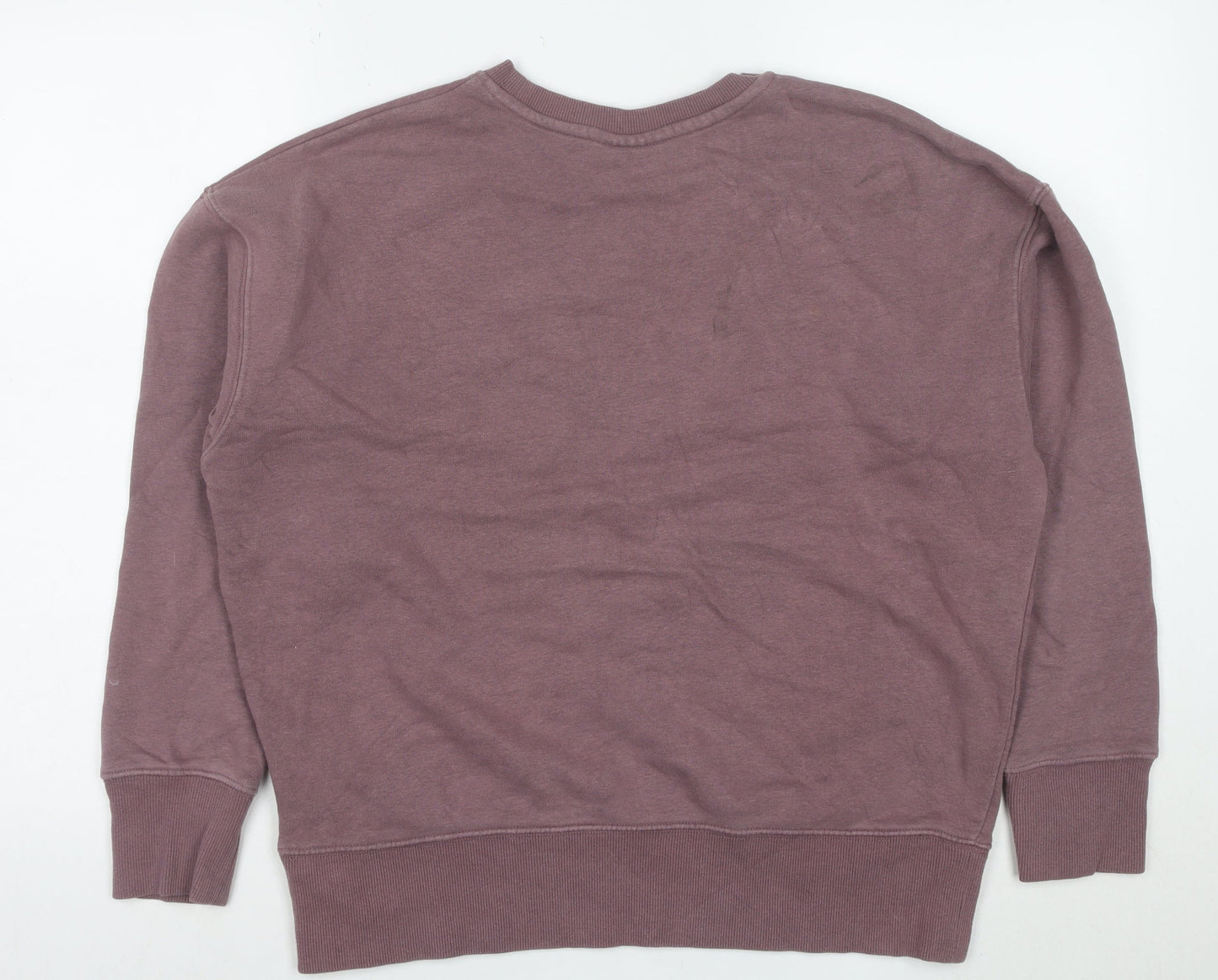 FILA Womens Mauve Sweatshirt UK L Cotton Blend Pullover Crew Neck