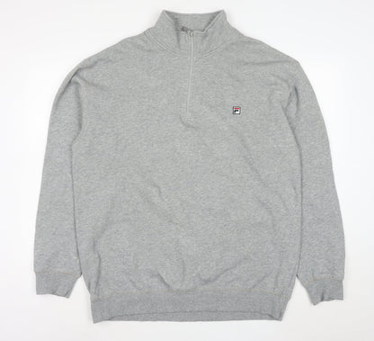 FILA Mens Grey XL 1/4 Zip High Neck Sweatshirt
