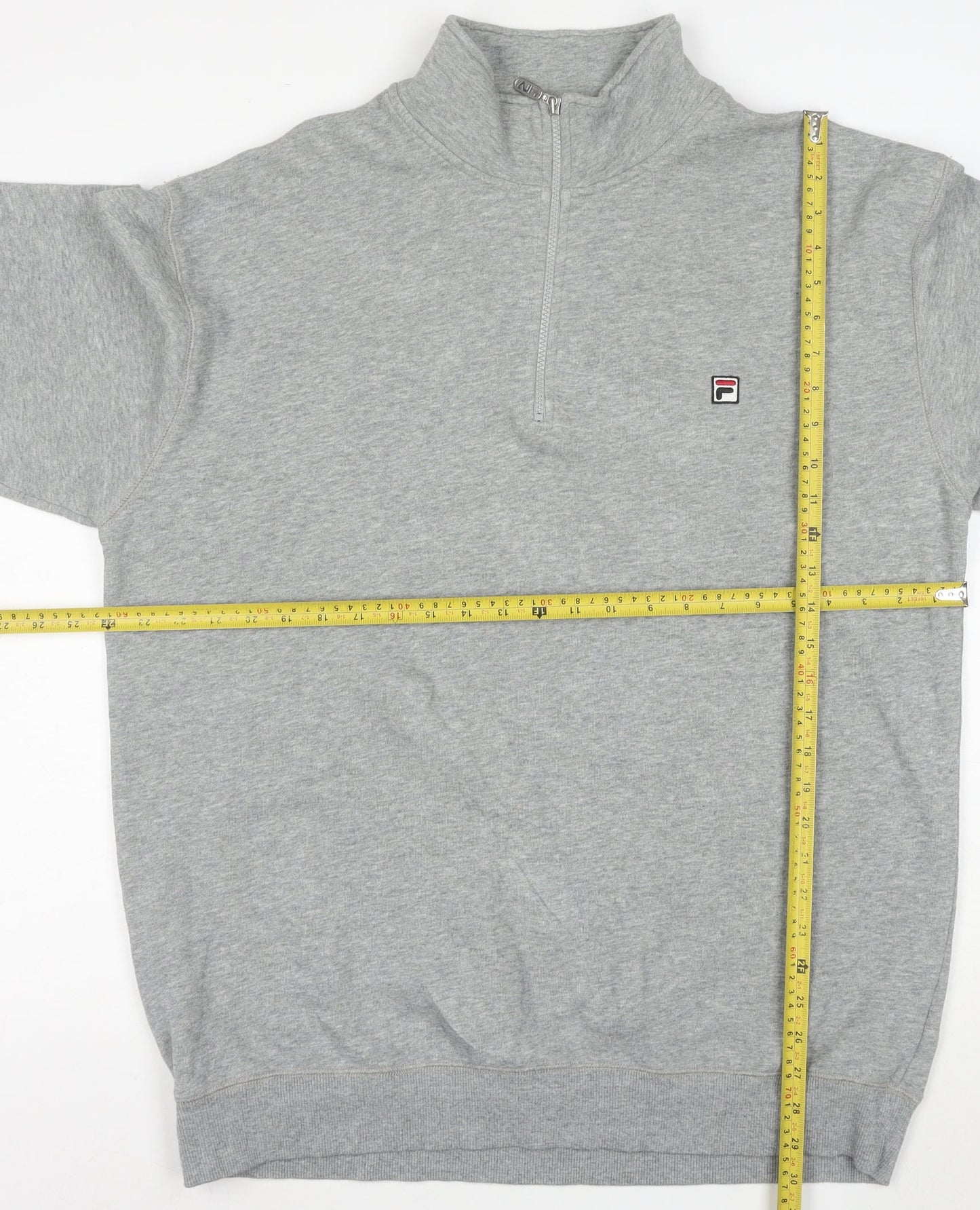 FILA Mens Grey XL 1/4 Zip High Neck Sweatshirt