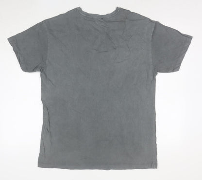 New Look Women's Grey Studded Cotton T-Shirt UK 12 Short Sleeve
