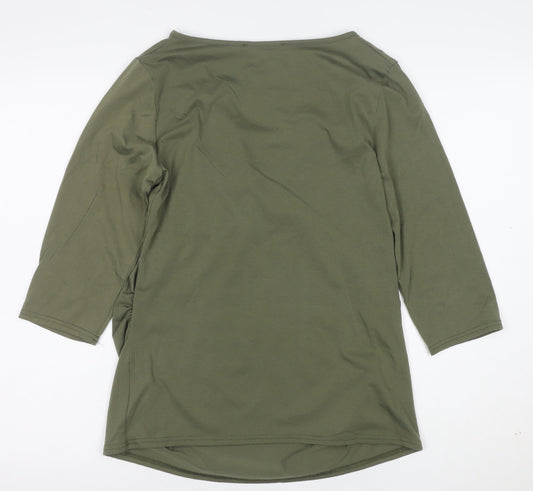 Dorothy Perkins Maternity Khaki Green 3/4 Sleeve Wrap Top UK 10