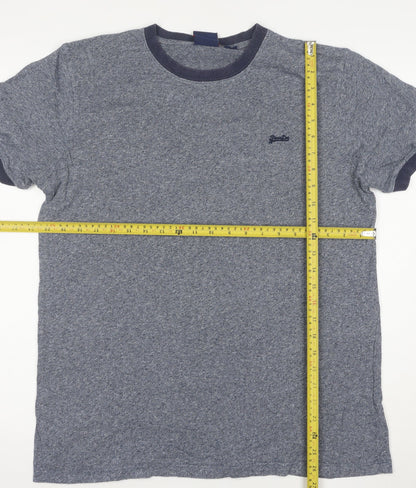 Superdry Men's Blue Crew Neck Short Sleeve T-Shirt Size L