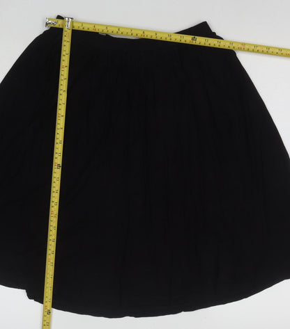 ASOS Women’s Black Size 12 A-Line Jersey Knee Length Skirt