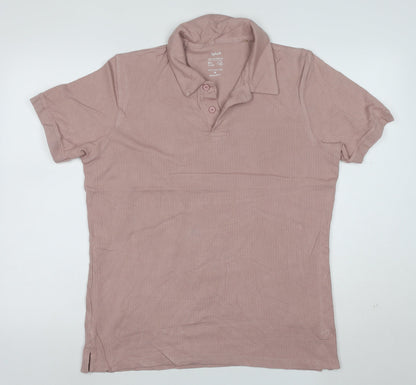 Splash Men's Beige Cotton Polo Shirt Regular Fit Size M