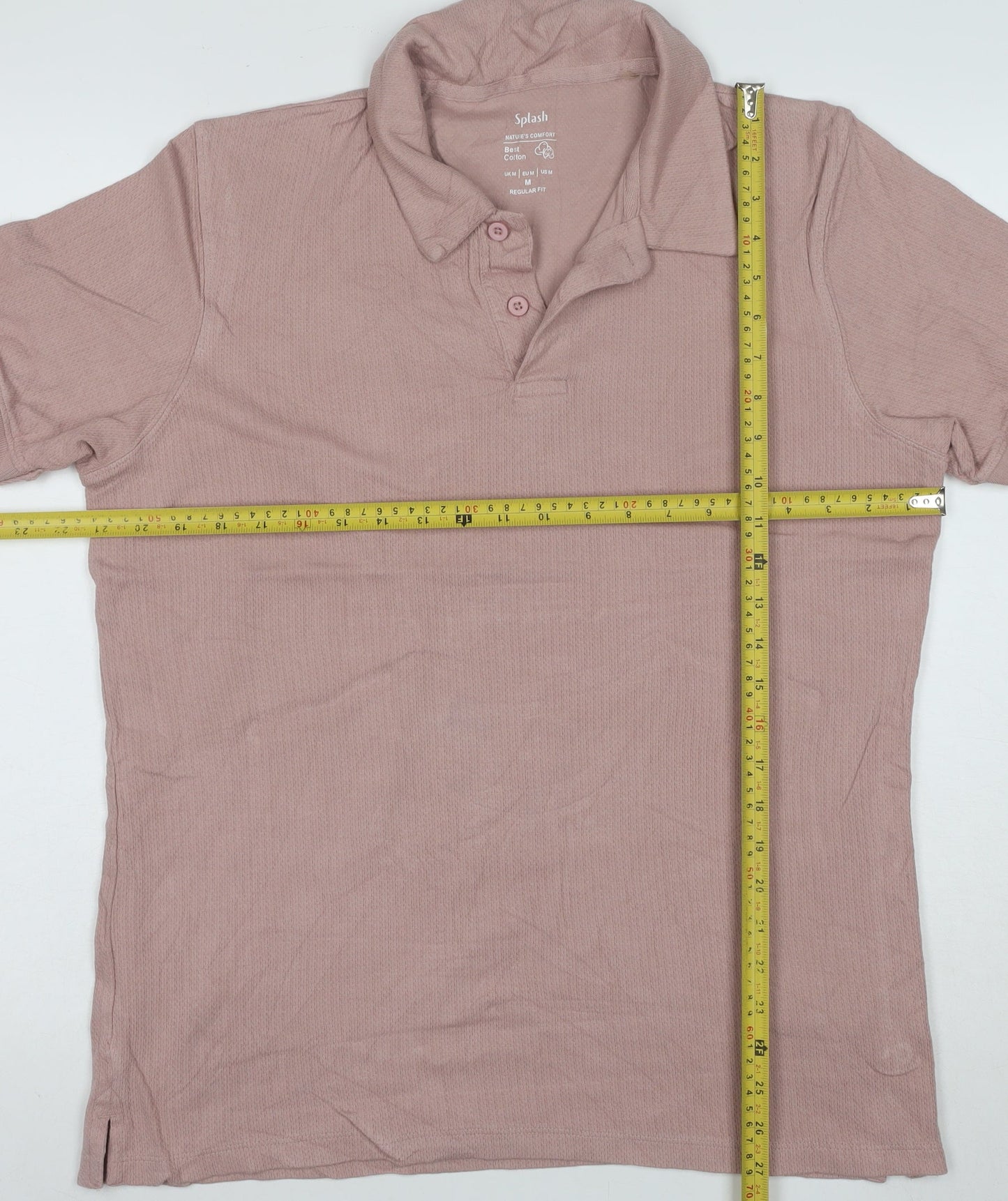 Splash Men's Beige Cotton Polo Shirt Regular Fit Size M