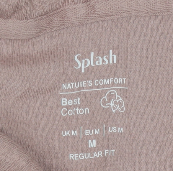 Splash Men's Beige Cotton Polo Shirt Regular Fit Size M