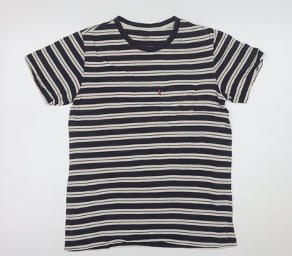 Levi's Men's Navy White Striped Cotton Crew Neck T-Shirt Size S