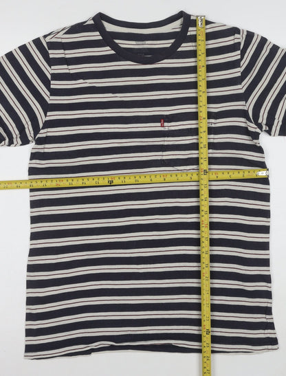 Levi's Men's Navy White Striped Cotton Crew Neck T-Shirt Size S