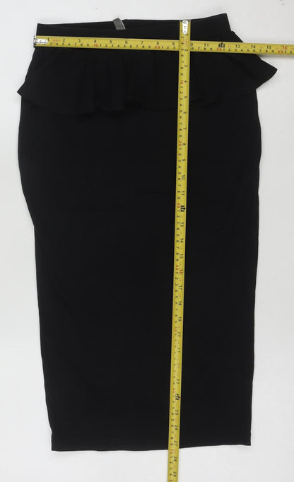 ASOS Women’s Black Cotton Stretch Midi Pencil Skirt Size 10