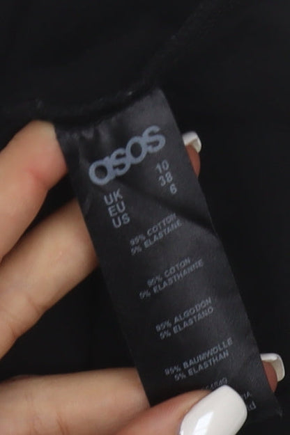 ASOS Women’s Black Cotton Stretch Midi Pencil Skirt Size 10