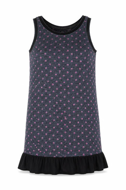 DKNY Women's Grey Polka Dot Tank Dress M Sleeveless Jersey