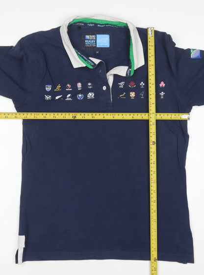 Canterbury Womens Blue Rugby World Cup 2015 Polo Shirt Size 12