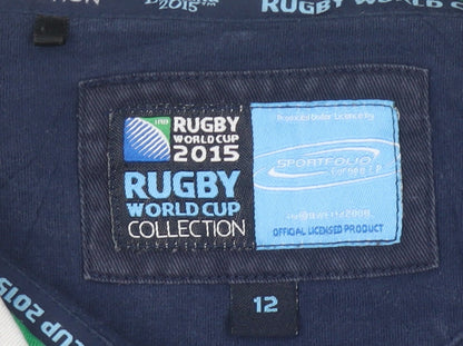 Canterbury Womens Blue Rugby World Cup 2015 Polo Shirt Size 12