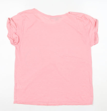 Topshop Petite Pink Bicycle Print Women's Size 10 Cotton T-Shirt